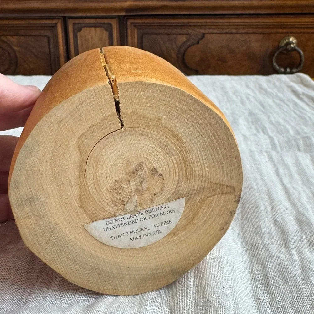 Handmade Wooden Candle Holder Native American Bear Motif Deadwood‎ Aspen